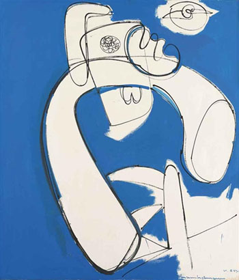 White in Blue 1947 - Hans Hofmann reproduction oil painting
