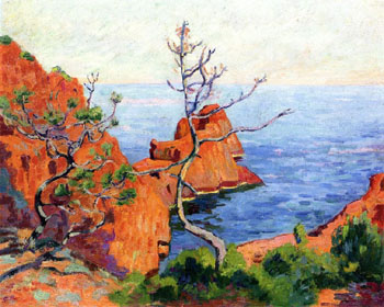 Rocks at Trayas 1915 - Armand Guillaumin reproduction oil painting