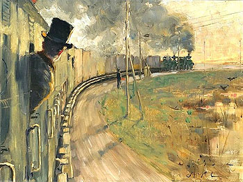 In the Train - Johan Axel Gustaf Acke reproduction oil painting