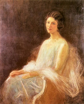 Portret Dziewczynki 1930 - Teodor Axentowicz reproduction oil painting