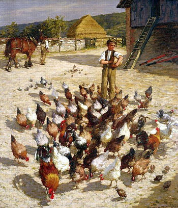 A Sussex Farm 1887 - Henry Herbert La Thangue reproduction oil painting