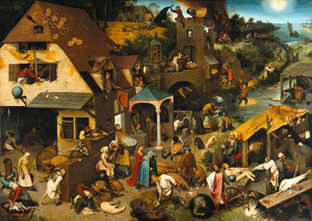 The Dutch Proverbs 1559 - Bruegel Pieter reproduction oil painting