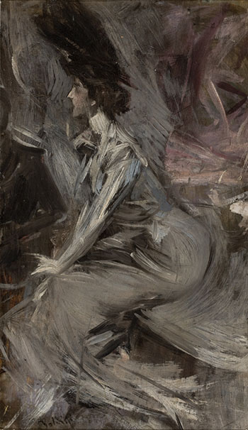 Sitting Lady the Talk 1905 - Giovanni Boldini reproduction oil painting