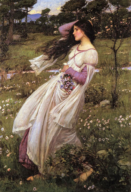 Windflowers 1903 - John William Waterhouse reproduction oil painting