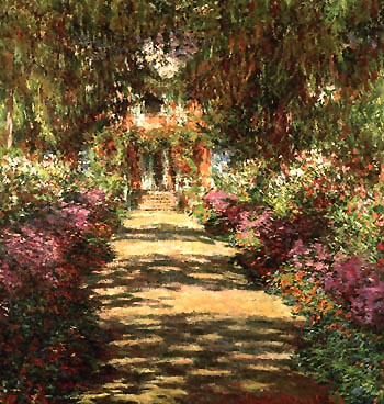 Avenue in the Artist's Garden - Claude Monet reproduction oil painting