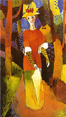 Woman in Park 1914 - August Macke reproduction oil painting